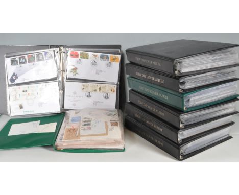 A large collection collection of First Day Covers over eight albumens to include Ocean Liners, The British Museum, Birds Of P