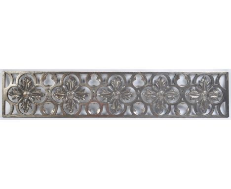 A late 19th / early 20th century large polished iron Art Nouveau style ecclesiastical / church decorative panel, possibly fro