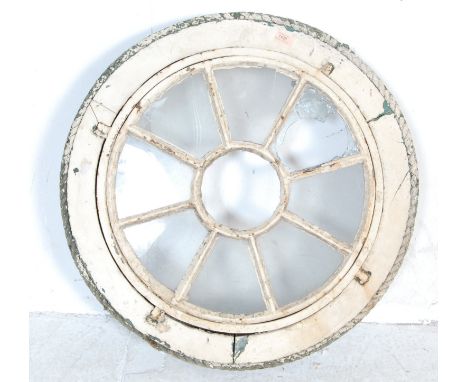 A 19th century George III bull eye window (&nbsp;Oeil-de-boeuf ) the window of a circular form, solid wood frame and glass pa