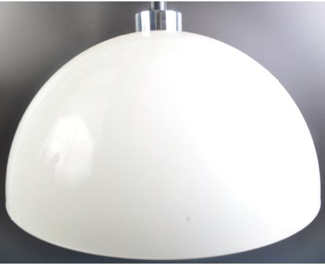 An original retro vintage 1970's plastic rise and fall pull down ceiling light lamp in the manner of Harvey Guzzini having a 