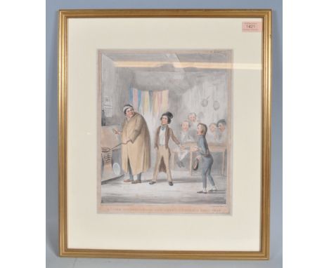 A 19th Century hand coloured print depicting ' Oliver being introduced to the respectable gentleman ' published by T McLean H