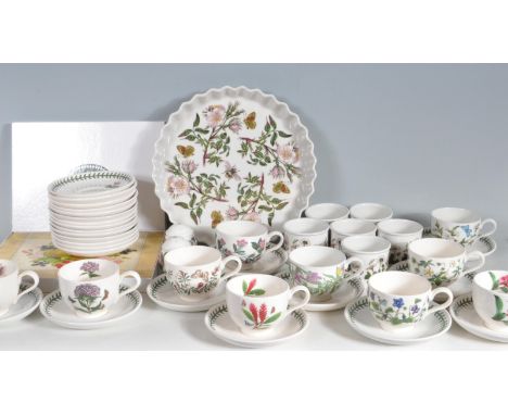 A 20th century Portmerion Botanic Garden pattern ceramic tea set comprising of cups, saucers, side plates, dessert bowls, ser