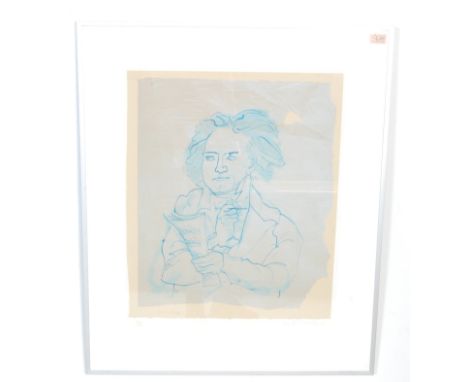 Ceri Richards RA (1903-71) - A limited edition lithograph print depicting a composer holding sheet music Numbered 48/60 and s