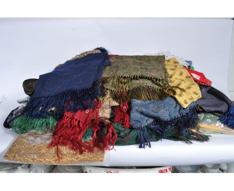 A large collection of vintage 1950s nautical themed men's ties / scarves / cravats having illustrated scenes of sailing boats