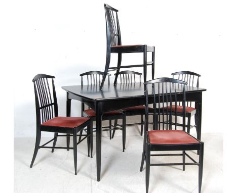 Kerstin Horlin-Holmquist for Asko - A set of six vintage retro 20th century Charlotte dining chairs together with extending d