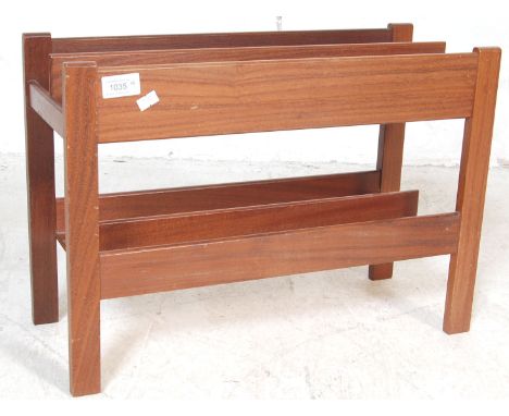 Guy Rogers - An original 1960's retro vintage teak wood magazine rack of square form with sectional storage compartments. Mea