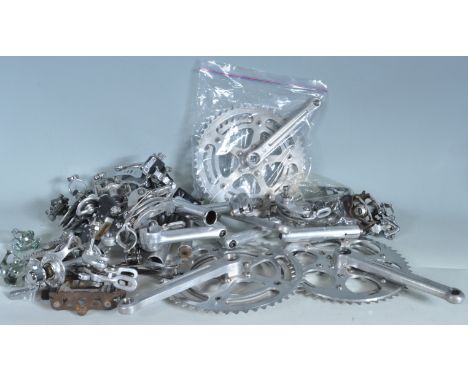 Vintage Bicycle and Spares - A collection of vintage late 20th century bike parts comprising of cranks, pedals, stems and bra