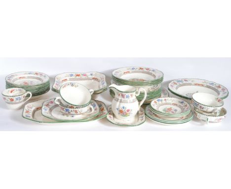 An early 20th Century Copeland Spode Chinese Rose pattern part tea / dinner service to include four bowls, side plates, dinne