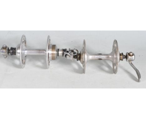 Vintage Bicycle and Spares - A retro vintage 1980s Campagnolo front and Campagnolo Nuovo Record back 36 hole hub set. Comes w