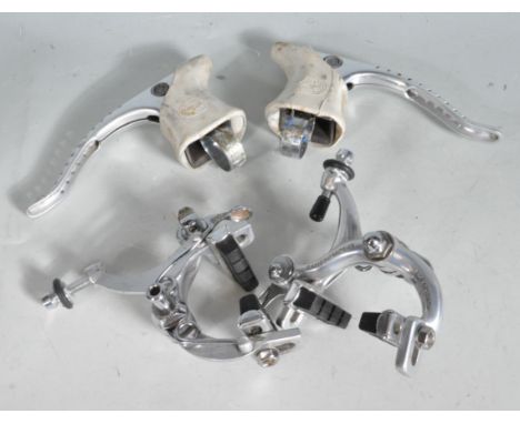 Vintage Bicycle and Spares - A vintage retro 1980s Campagnolo brake set comprising of front and back brake calipers together 