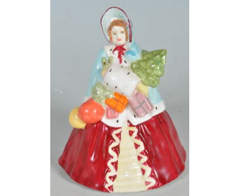 A rare 1940s mid 20th century Royal Worcester polychrome figurine titled " Noel ". Modelled by Jessamine Bray and Sybil Willi