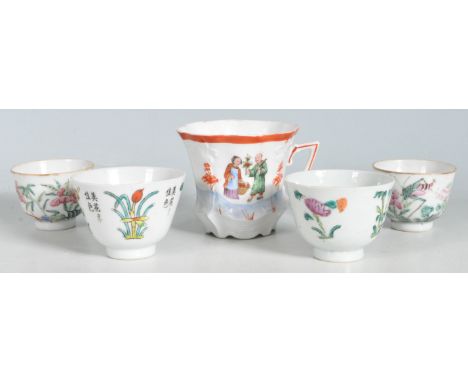 A collection of 19th century and later Chinese oriental ceramic caps and rice bowls of various sizes and form. All being deco