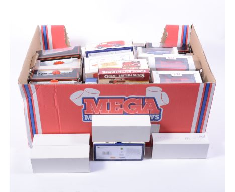 Exclusive First Edition diecast models; large collection of mostly bus and coach models, all boxed, along with a selection of