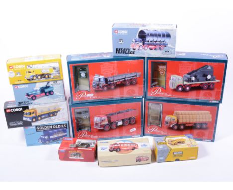 Modern Corgi diecast models; to include 26403 AEC mkV Mammoth major platform lorry, 23702 Leyland (LAD) Octopus platform lorr
