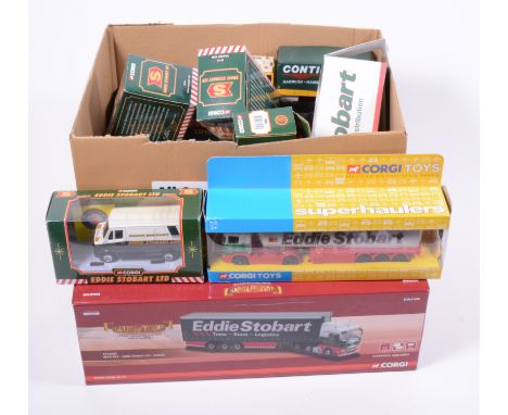 Eddie Stobart diecast models; one box of models by Corgi, to include CC15202 Man Xlx Eddie Stobart ltd Carlisle, Matchbox, At