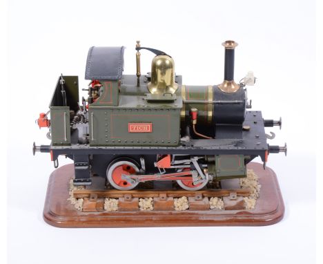 A well built live steam tank engine locomotive, 3,5 inch gauge, based on a LBSC design, 0-4-0 scratch built with "Tich", name