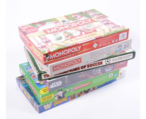Vintage board games; large quantity in two boxes to include Monopoly boards of different themes, Mutant Ninja Turtles, Home A