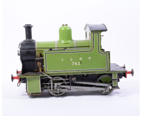 A well built live steam tank engine locomotive, 5 inch gauge, based on a Martin Evans design, 0-4-0 scratch built with LSWR 7