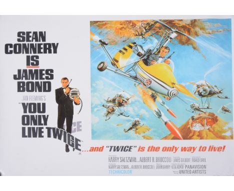 Original James Bond film movie poster "You Only Live Twice" full size single sheet depicting James Bond in a helicopter, 30 i