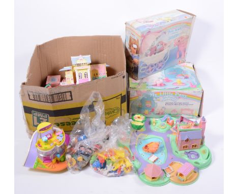 Vintage Polly Pocket by Bluebird; a small selection to include small and medium sized sets, along with My Little Pony baby bu