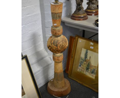 Bernard Rooke, Studio pottery floor lamp, 98cm.