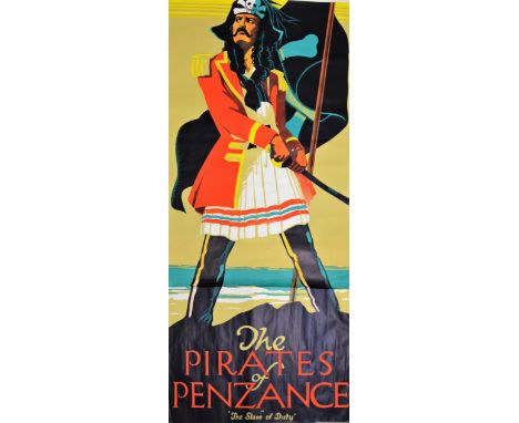 "The Pirates of Penzance" large decorative poster of a pirate, printed by Stafford & Co Ltd Netherfield Nottingham and London