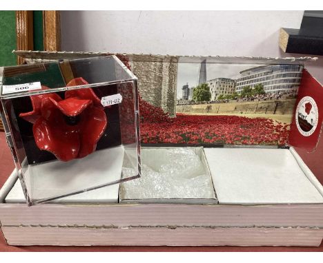 'Blood Swept Lands and Seas of Red' Ceramic Poppy, by Paul Cummins in small display box with original box.