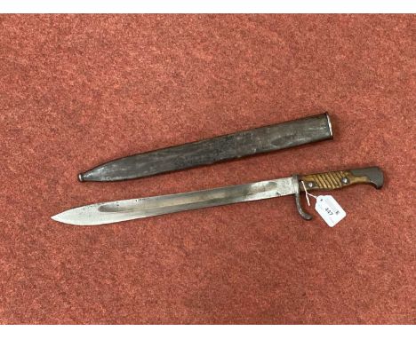 WWI German M1898/05 Butcher Knife Bayonet, blade stamped with imperial cypher, W15 and maker mark Alex Coppel Solingen, with 