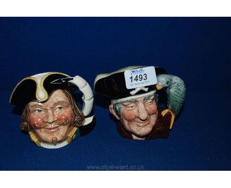Two Royal Doulton Toby Jugs - Long John Silver - Rd No. 112/51 and Capt. Henry Morgan Rd No 388/57