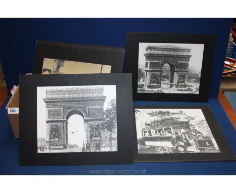 A quantity of vintage style photographic prints including trams, trains, industry etc.