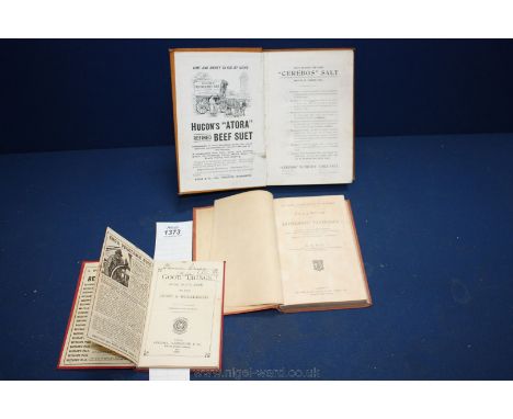 Three volumes, "The Housewife's Manual" by Mrs H.M. Young circa 1900, with illustrations and adverts; "Domestic Economy" by E