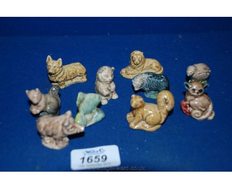 A quantity of Whimsies including squirrel, Corgi, wild boar, etc.