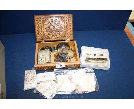 A quantity of miscellanea including Fossils, gemstones, copper bangles, gents Kabana wrist watch, Adderley floral brooch, ena