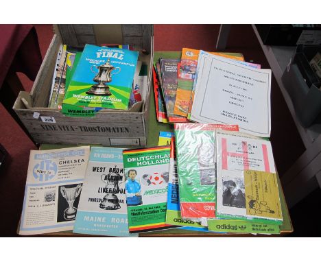 FA Cup Final Programmes, 1968, 69, 1974 plus ticket, 76, 77, 83 plus Replay 86, Semi's, England and other Internationals, 200