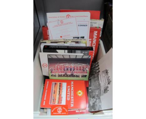 Manchester United - Matt Busby End of an Era brochure, dinner menu and ticket, other publications, 1980's open top bus photog