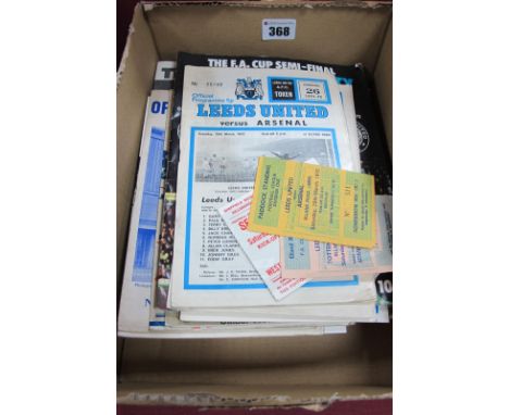 Leeds United Programmes. 71-2 v. Arsenal, Tottenham, F.A. Cup Semi v. Birmingham, each with ticket. 72 F.A. Cup Final, 70 Sem