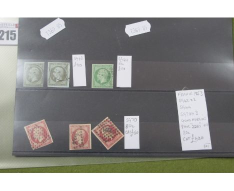 France. A Collection of 1853 Napoleons, including SG 42 (2), sg 44, sg 70 (3), all with light clear postmarks. Cat £420.