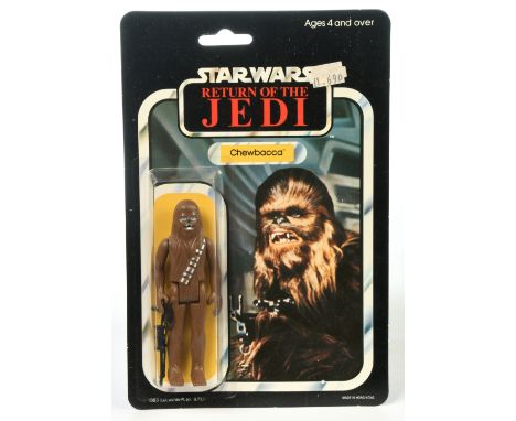 Palitoy Star Wars vintage Return of the Jedi Chewbacca 3 3/4" figure, Mint, within Near Mint bubble, upon Excellent Plus punc