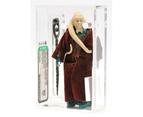 Lili Ledy Star Wars vintage Bib Fortuna Burgundy cape 3 3/4" figure, AFA Graded 80 NM, includes certificate.