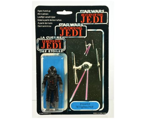 Palitoy Star Wars vintage Return of the Jedi Tri-Logo TIE Fighter Pilot 3 3/4" figure, Near Mint, within Excellent (light den
