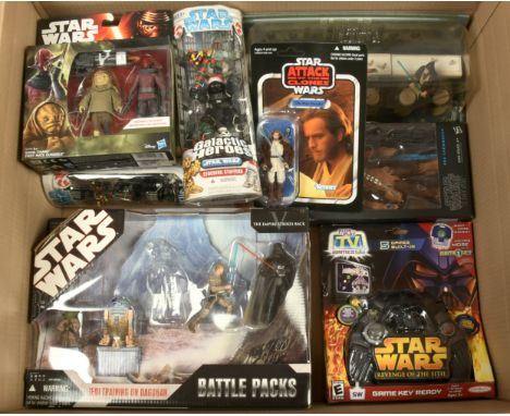 Hasbro Star Wars quantity of modern collectables, includes: Hasbro Star Wars The Vintage Collection Obi-Wan Kenobi 3 3/4" fig