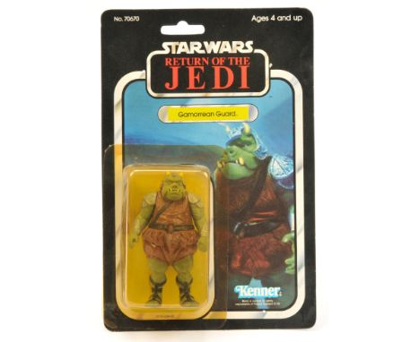 Kenner Star Wars vintage Return of the Jedi Gamorrean Guard 3 3/4" figure, Mint, within Good (dented and yellowed) bubble, up