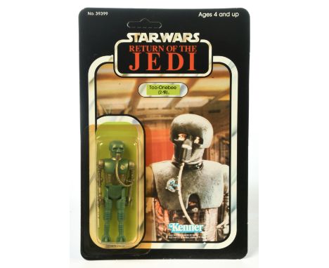 Kenner Star Wars vintage Return of the Jedi 2-1B 3 3/4" figure, Mint, within Excellent (yellowed) bubble, upon Near Mint un-p