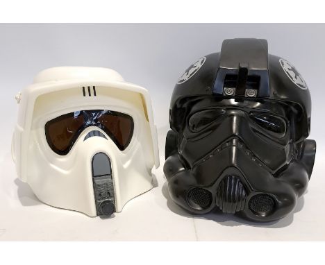 Don Post Star Wars TIE Fighter Pilot &amp; Scout Trooper Helmets Dated 1997. Both Good to Good Plus