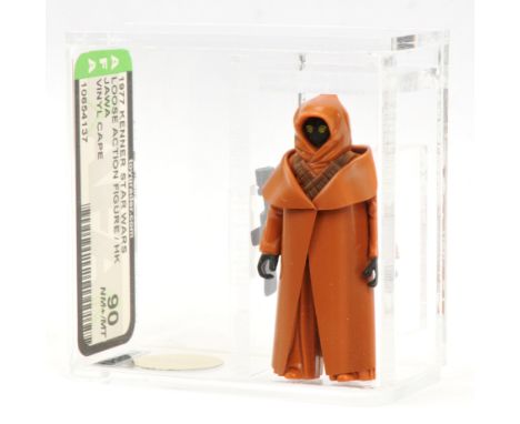 Kenner Star Wars vintage Jawa vinyl cape 3 3/4" figure, AFA Graded 90 NM+/MT, includes certificate