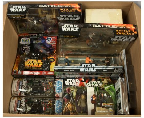 Hasbro Star Wars quantity of modern collectables, includes: Hasbro Star Wars Battle Above the Sarlacc, Rebel Heroes and Sith 