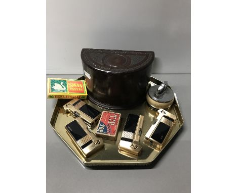 VINTAGE BAKERITE CIGARETTE BOX 4 PIPE LIGHTERS ETC