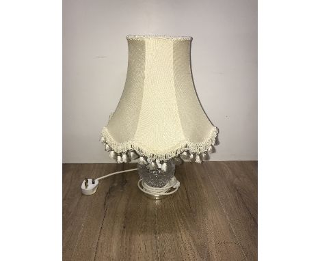 CRYSTAL TABLE LAMP WITH TASSELLED SHADE