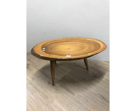 3 LEG OCCASIONAL TABLE WITH SLICE OF TREE TRUNK