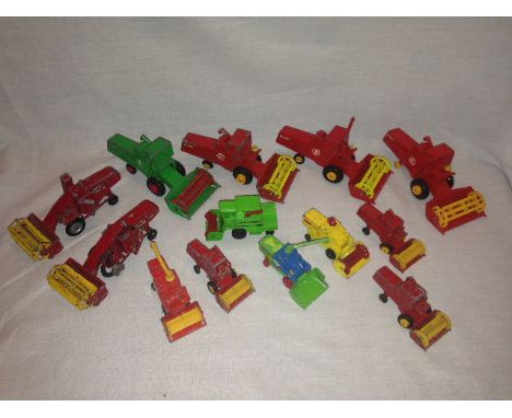 COLLECTION OF COMBINES - MAINLY ALL MATCHBOX - VARIOUS SCALES (13)